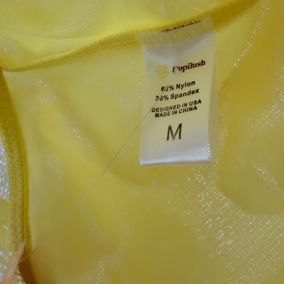 NWT Populish Yellow Lace Bodysuit - Picture 4 of 4